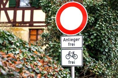 German road sign, bicycle road permitted