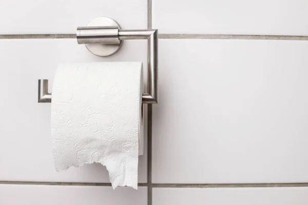 Rolka Papieru Toaletowego Biały Zbliżenie — Zdjęcie stockowe