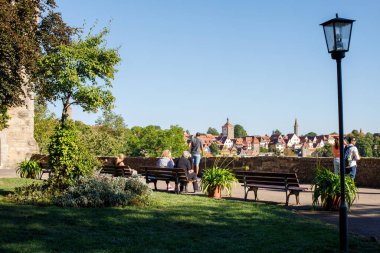 Antik şehrin üzerindeki gözlem güvertesinde. Rottenburg ob de Tauber