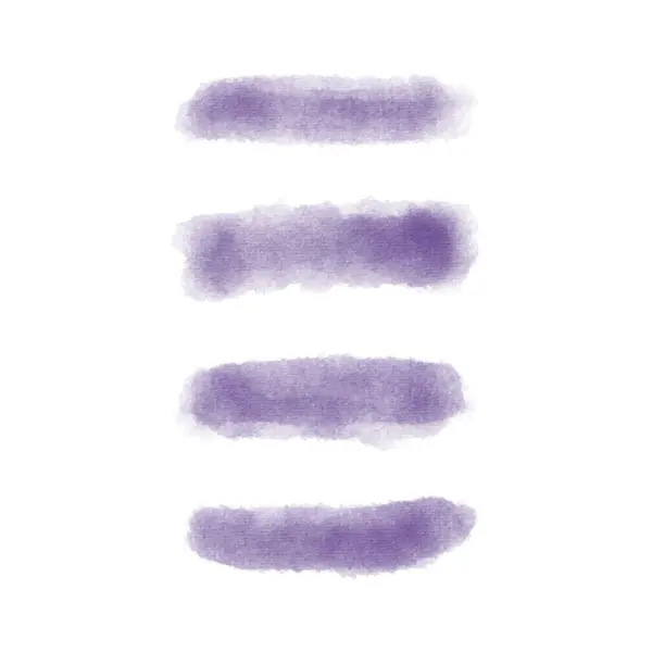 Conjunto Trazos Tinta Acuarela Púrpura Líneas Dibujadas Mano Con Pinceles — Archivo Imágenes Vectoriales