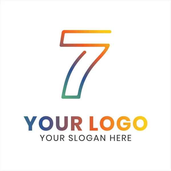 Αριθμός Επτά Λογότυπο Γραμμή Έννοια Εικονογράφηση Διάνυσμα Σχεδιασμό — Διανυσματικό Αρχείο