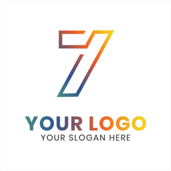 Αριθμός Επτά Λογότυπο Γραμμή Έννοια Εικονογράφηση Διάνυσμα Σχεδιασμό — Διανυσματικό Αρχείο