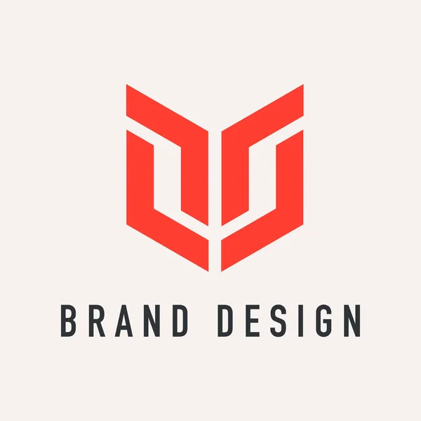 Abstraktes Anfangsbuchstaben Logo Form Isoliert Illustration Design — Stockvektor