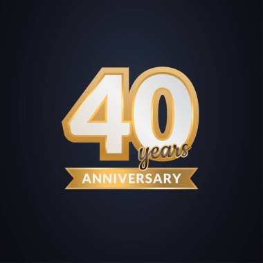 40. yıl dönümü altın renkli konsept arkaplan vektörü illüstrasyonu