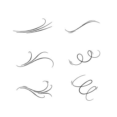 Doodle dalgası rüzgar çizgisi biçimi vektör çizimi