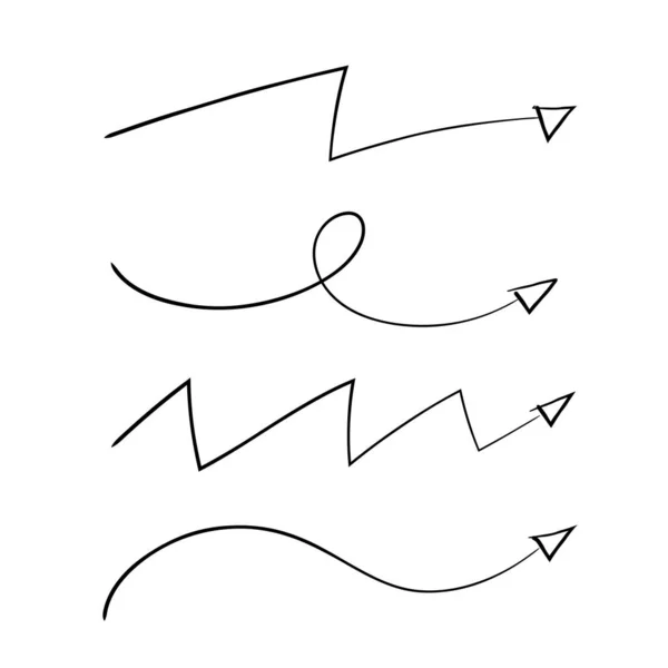 落書きスタイルの矢印セットベクトルイラスト 手裏剣型 — ストックベクタ