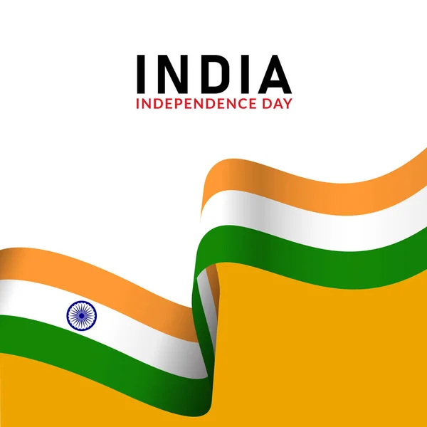 День Независимости Индии Размахивание Флагом Дизайн Шаблона — стоковый вектор