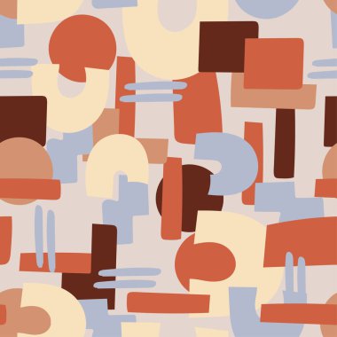 soyut geometrik dikişsiz desen sıcak renk çizimi tasarımı