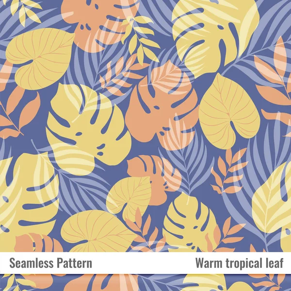 stock vector Warm tropical leaf seamless pattern illustration design