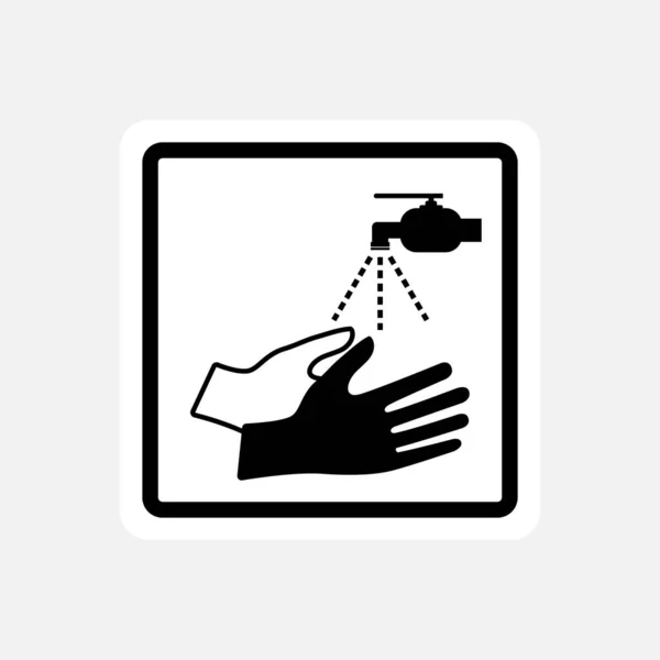 Знак Мытья Руки Символом Воды Наклейкой Значком Клипартом Векторное Проектирование — стоковый вектор