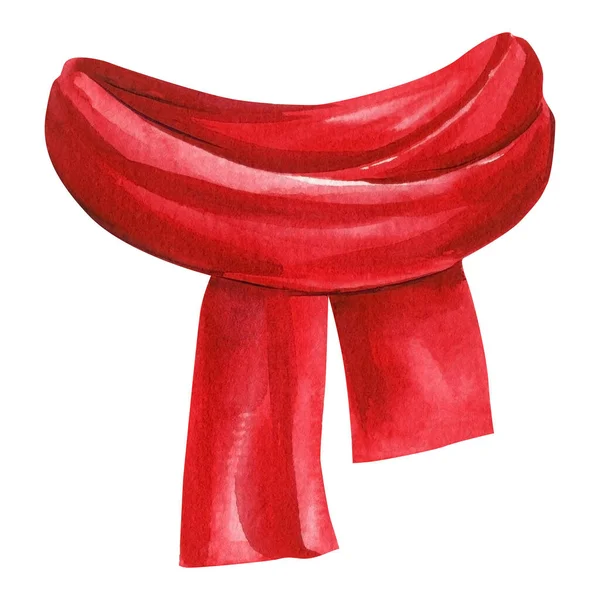 Mitene Vermelha Sobre Fundo Branco Isolado Ilustração Aquarela Ilustração Alta — Fotografia de Stock