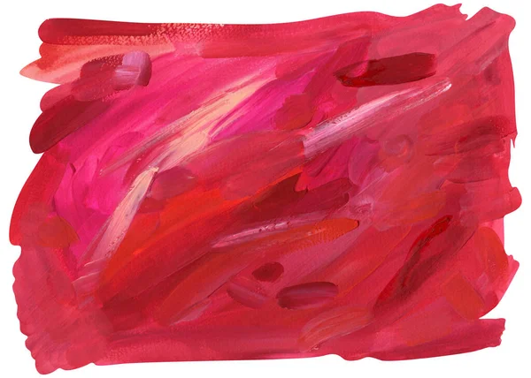 Abstraktní Malířské Tahy Akrylové Kresby Červeně Malované Akrylem Plátně Pozadí — Stock fotografie