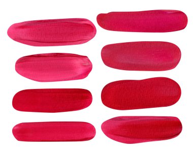 Viva Magenta fırça darbeleri, izole beyaz arka planda soyut sanat, soyut tasarım element trend rengi. Yüksek kaliteli illüstrasyon