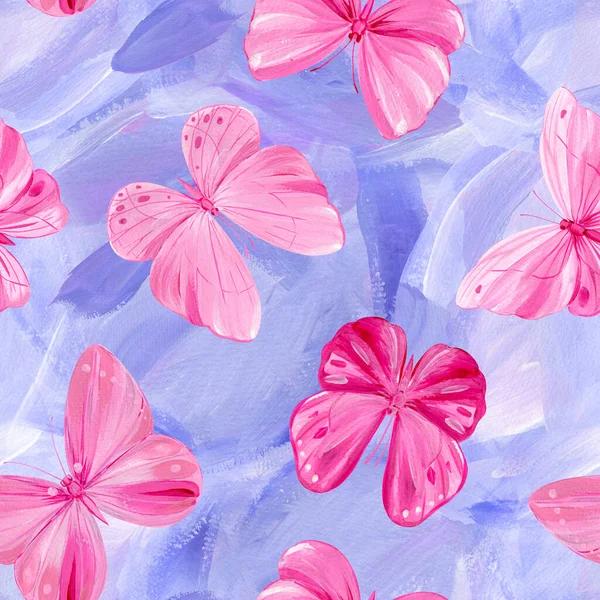 Farfalla Rosa Modello Astratto Senza Cuciture Carta Parati Disegno Grafico — Foto Stock