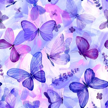 Mavi Kelebek desensiz soyut resim, tasarım duvar kağıdı, kağıt ya da arka plan. Yüksek kaliteli illüstrasyon