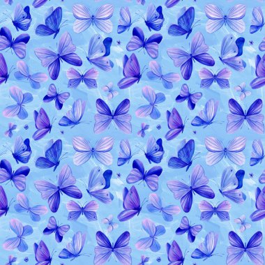 Renkli kelebekler kusursuz desen. Kelebekler soyut resim, el çizimi arka plan, renkler. Yüksek kaliteli illüstrasyon