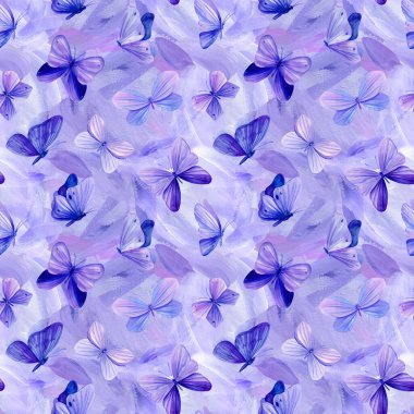 Renkli kelebekler kusursuz desen. Kelebekler soyut resim, el çizimi arka plan, renkler. Yüksek kaliteli illüstrasyon