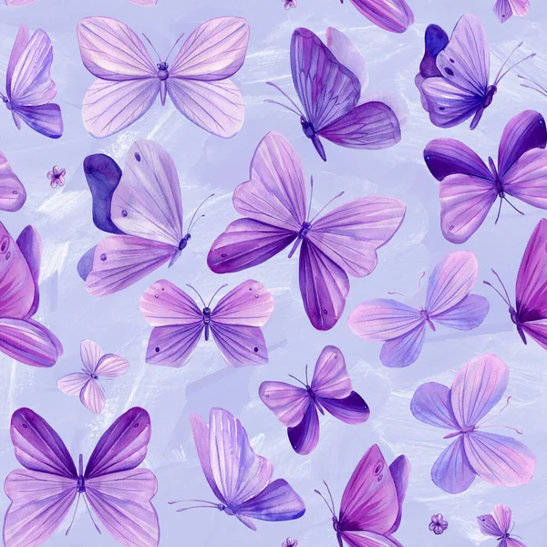 Цветные Бабочки Бесшовный Рисунок Бабочки Абстрактная Живопись Ручной Рисунок Фона — стоковое фото