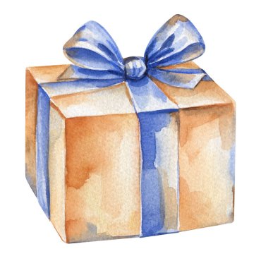 Suluboya şenlik kutlaması hediye kutusu dekorasyonu, tatil dekorasyonu, doğum günü hediyesi kutuları sürprizi. Yüksek kaliteli illüstrasyon