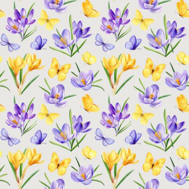 Çiçek açan kusursuz desenler, suluboya tarlalar, dekorasyon için bahar çiçekleri, ambalajlar, duvar kağıtları. Yüksek kaliteli illüstrasyon