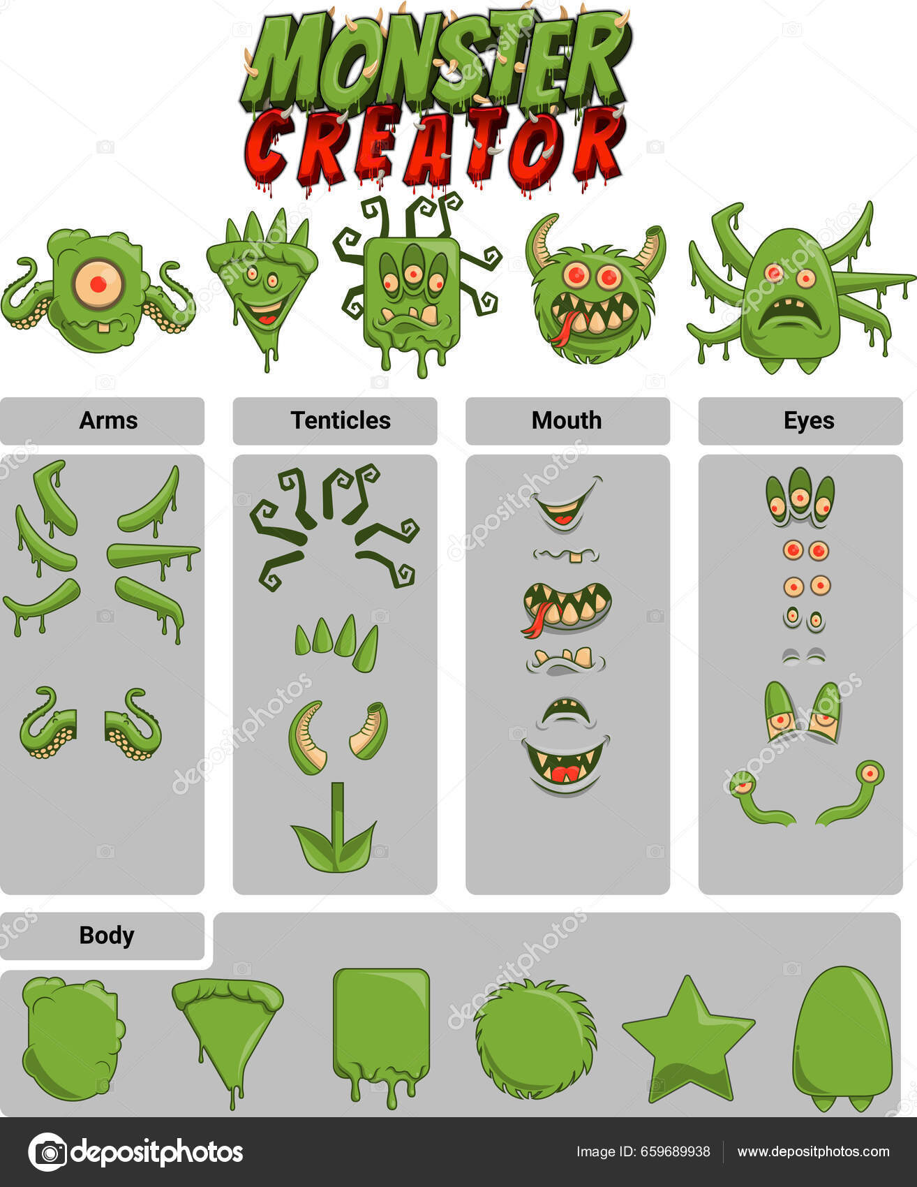 Introducing Our Vector Based Monster Creator Design Set Allows You