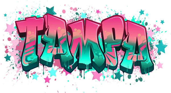 stock vector Graffiti styled Vector Logo Design - Welcome to Tampa
