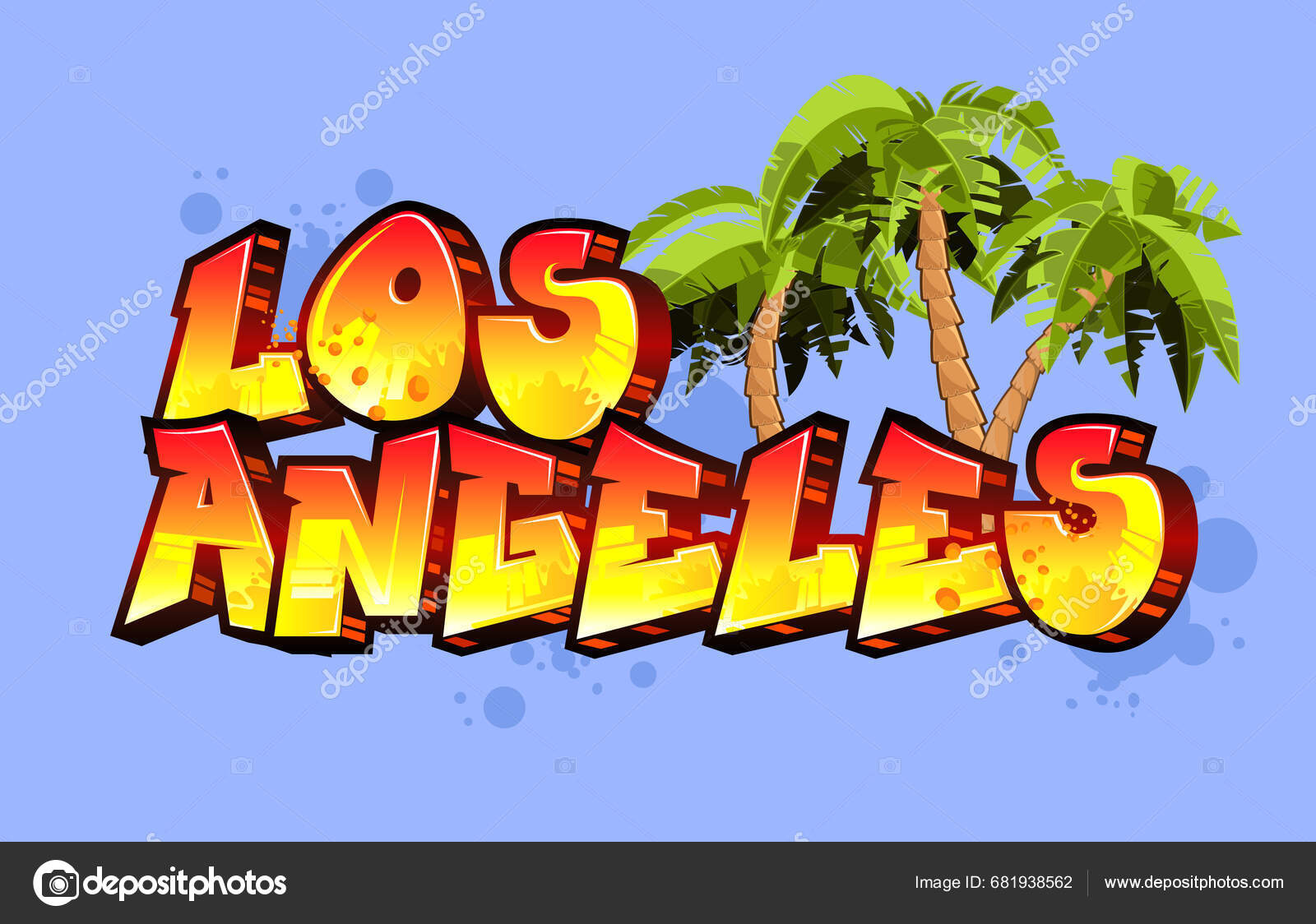 Graffiti Styled Vector Logo Design Welcome Los Angeles Stock Vector by