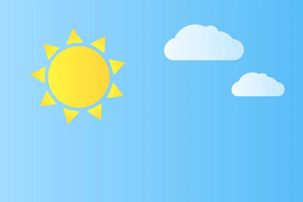 Shiny Sun Clouds Blue Sky Background Vector Illustration — Stock Vector