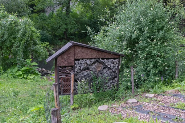 House for beneficial insects - an ecological method of pest control. Bee hotel to attract local solitary bees.