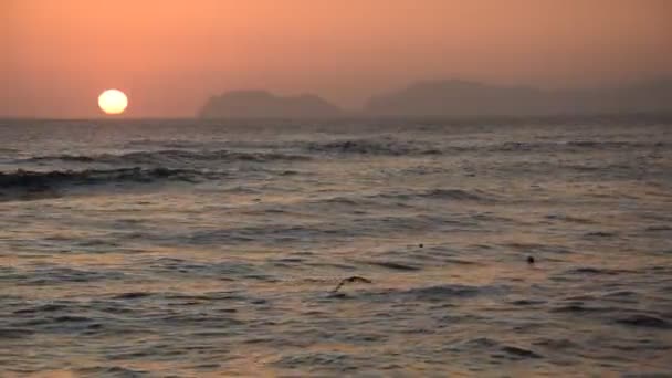 Lima Peru Deniz Kenarında Gün Batımı — Stok video