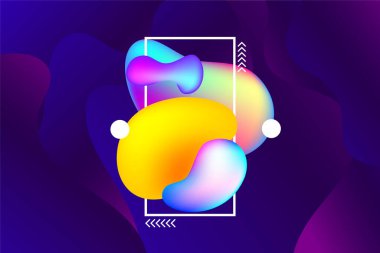 Sıvı şekilli soyut arkaplan Akışkan gradyan şekiller bileşik vektör çizimi