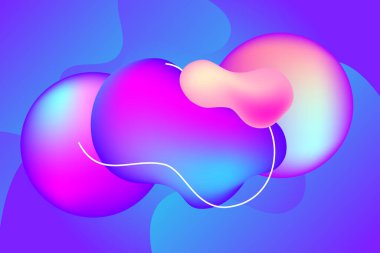 Sıvı şekilli soyut arkaplan Gradyan ağ vektörü resimlemesi