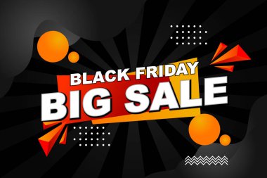 reklam ve medya tanıtımı için soyut şekil ve gradyan renk ile satış pankartı Kara Cuma