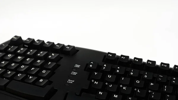 Клавиатура Компьютера Крупный План Клавиатуры Ноутбука Черная Клавиатура — стоковое фото