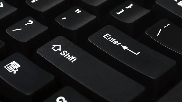 コンピュータキーボード ノートパソコンキーボードの閉鎖 黒のキーボード — ストック写真