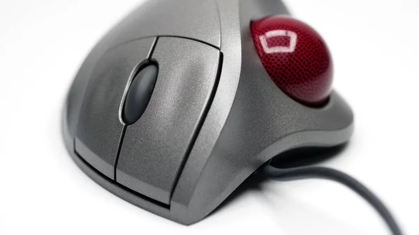 Bilgisayar Mouse Beyaz Zemin Üzerine Closeup — Stok fotoğraf