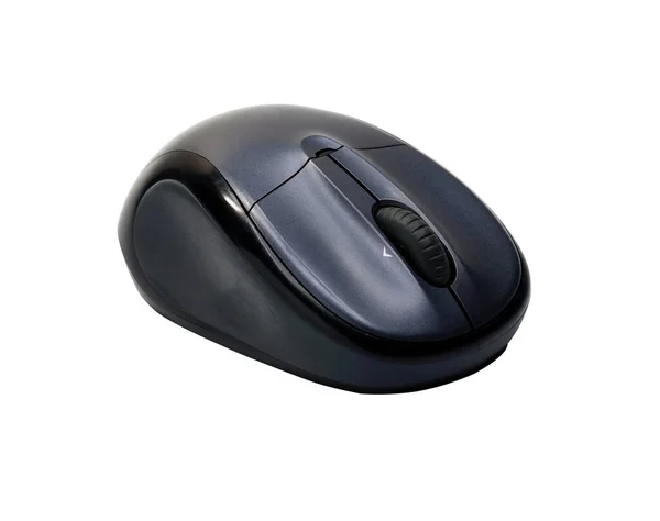 Closeup of computer mouse on white background