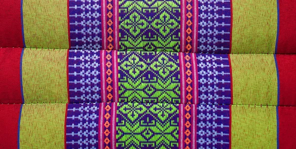 Delikatny Fokus Tajski Wzór Tkaniny Tekstura Haft Wzór Miejscowy Tajlandii — Zdjęcie stockowe