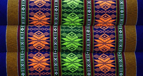 Foco Suave Padrão Tecido Tailandês Uma Textura Bordar Estilo Padrão — Fotografia de Stock