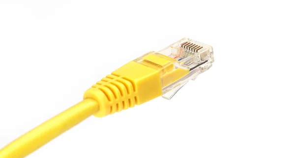 Připojení Síti Lan Ethernet Rj45 Detailní Záběr — Stock fotografie