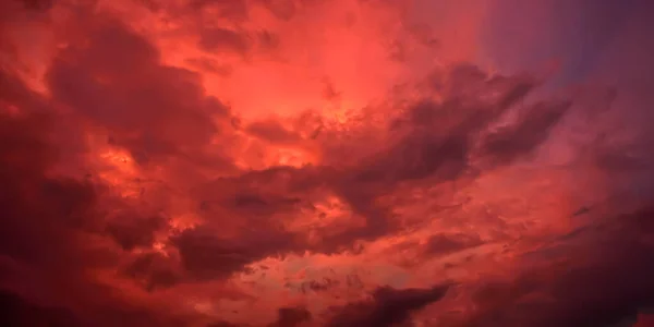 Evening sky and amazing red clouds