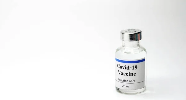 Вакцина Скляна Пляшка Використовується Захисту Від Вакцинації Covid Ncov 2019 — стокове фото