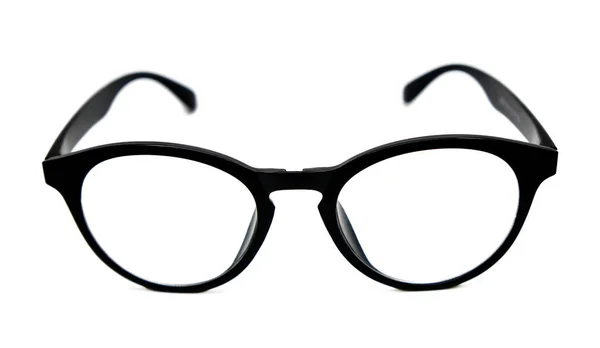 Schwarze Brille Isoliert Auf Weißem Hintergrund Circle Brille Mode Auf — Stockfoto