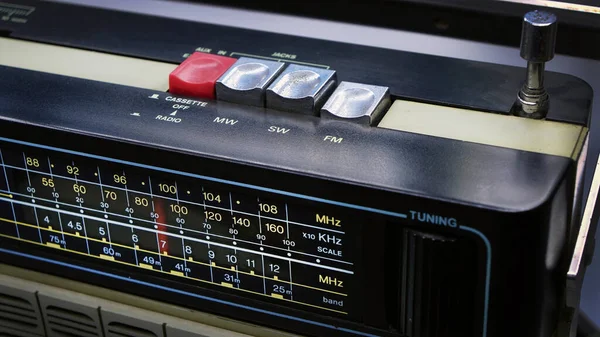Closeup Buttons Retro Cassette Player — Stock Photo, Image