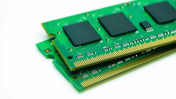 클로즈업 컴퓨터 액세스 메모리 시스템 메모리 컴퓨터 디테일 고해상도 화이트 — 스톡 사진