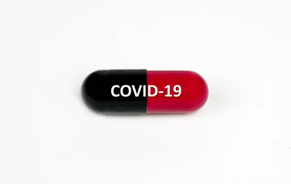 Concoravirus Θεραπεία Έννοια Covid Χάπι — Φωτογραφία Αρχείου