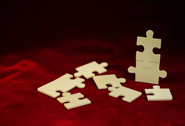 Puzzle Pieces Dark Background — Stock Photo, Image
