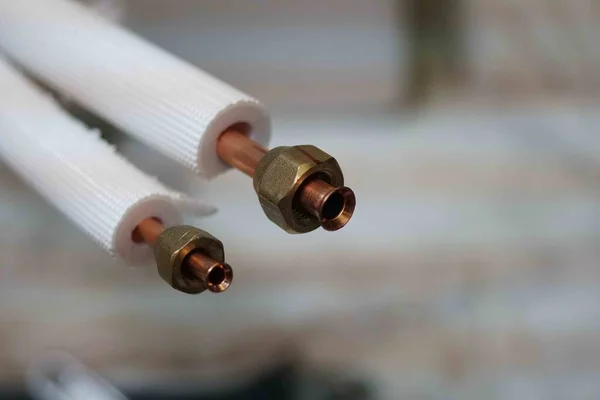 Nahaufnahme Von Elektrischen Kabeln Und Leitungen — Stockfoto