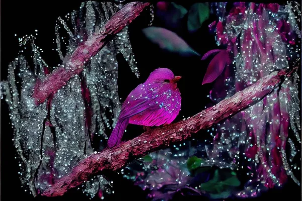 beautiful purple bird in the garden