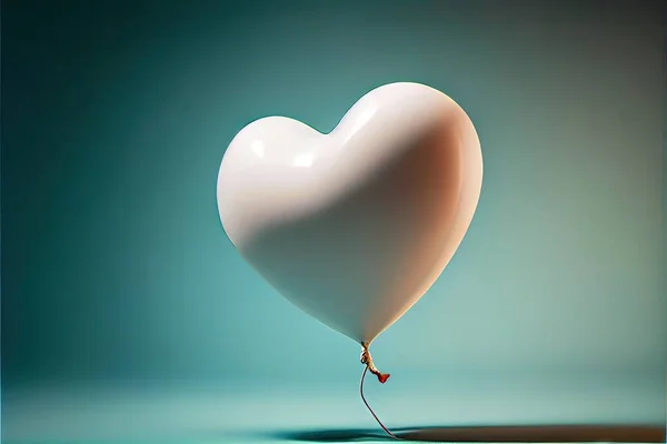 3d rendering of a blue balloon with heart shaped balloons on a dark background